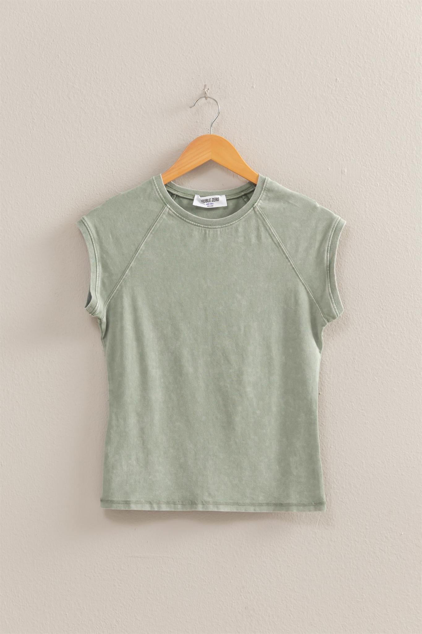 Basic Raglan Cap Sleeve Tee