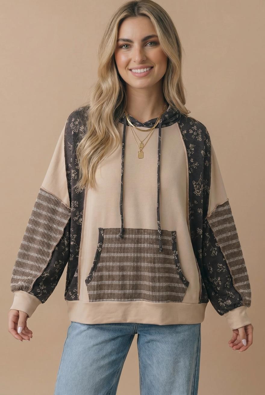 Long Sleeve Oversized Kangaroo Pocket Hoodie