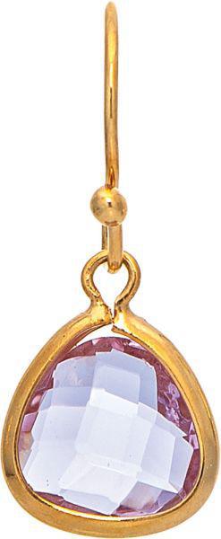 Gold Purple Tiny Color Drops Earrings