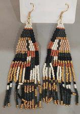 Dark Triangle Seed Bead Earrings