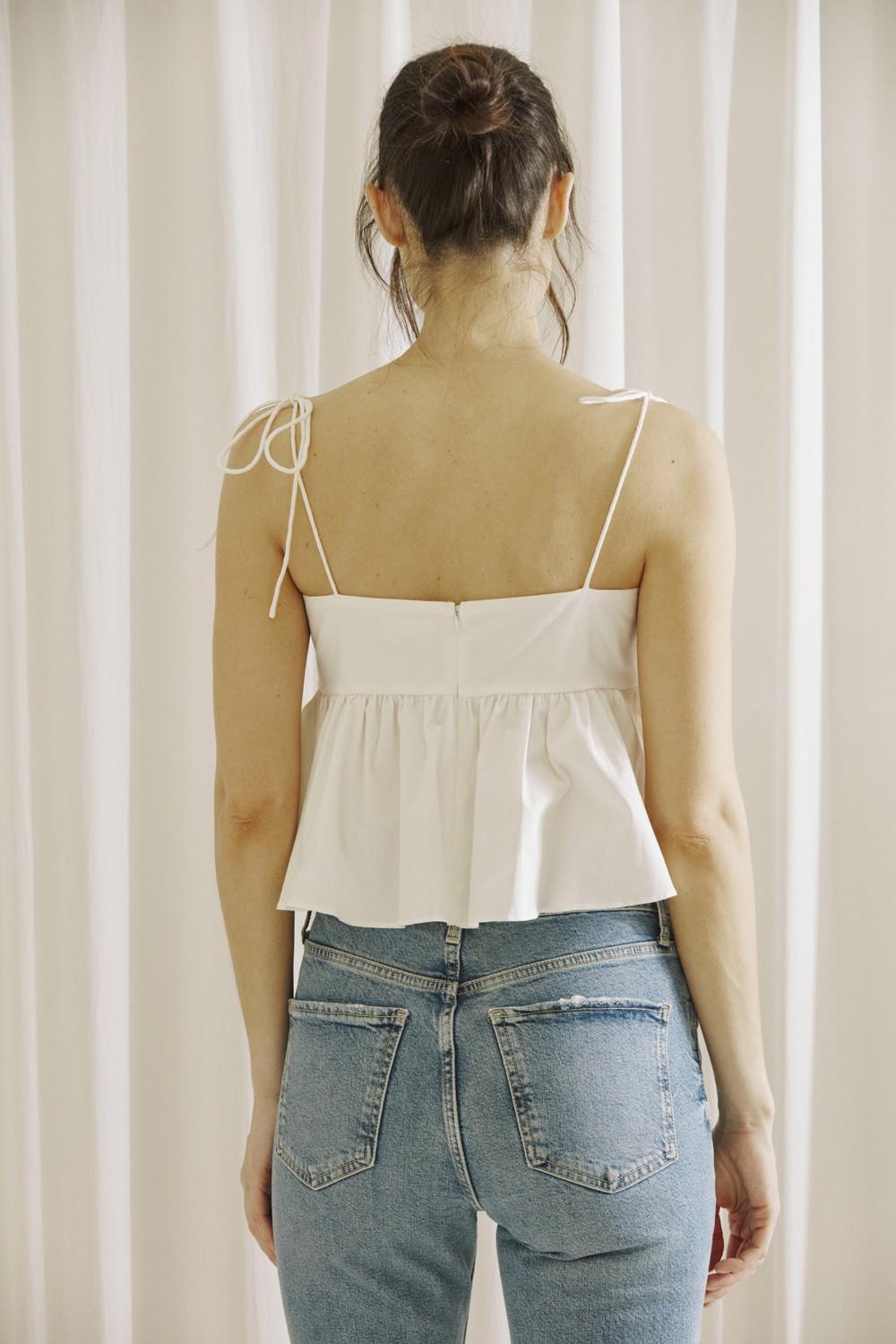Monochromatic Bow Baby Doll Top