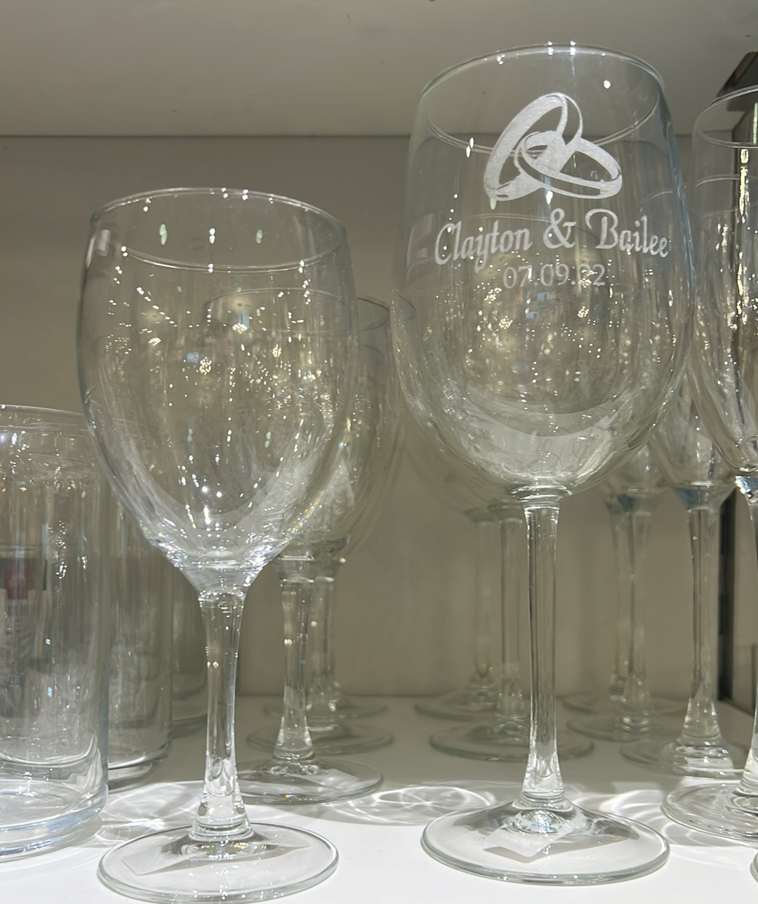 Engraved Wine Glass