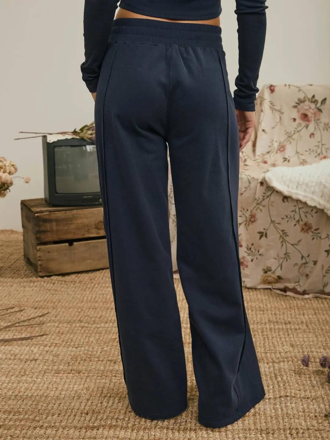 Elastic Waist Side Panel Knit Lounge Pants