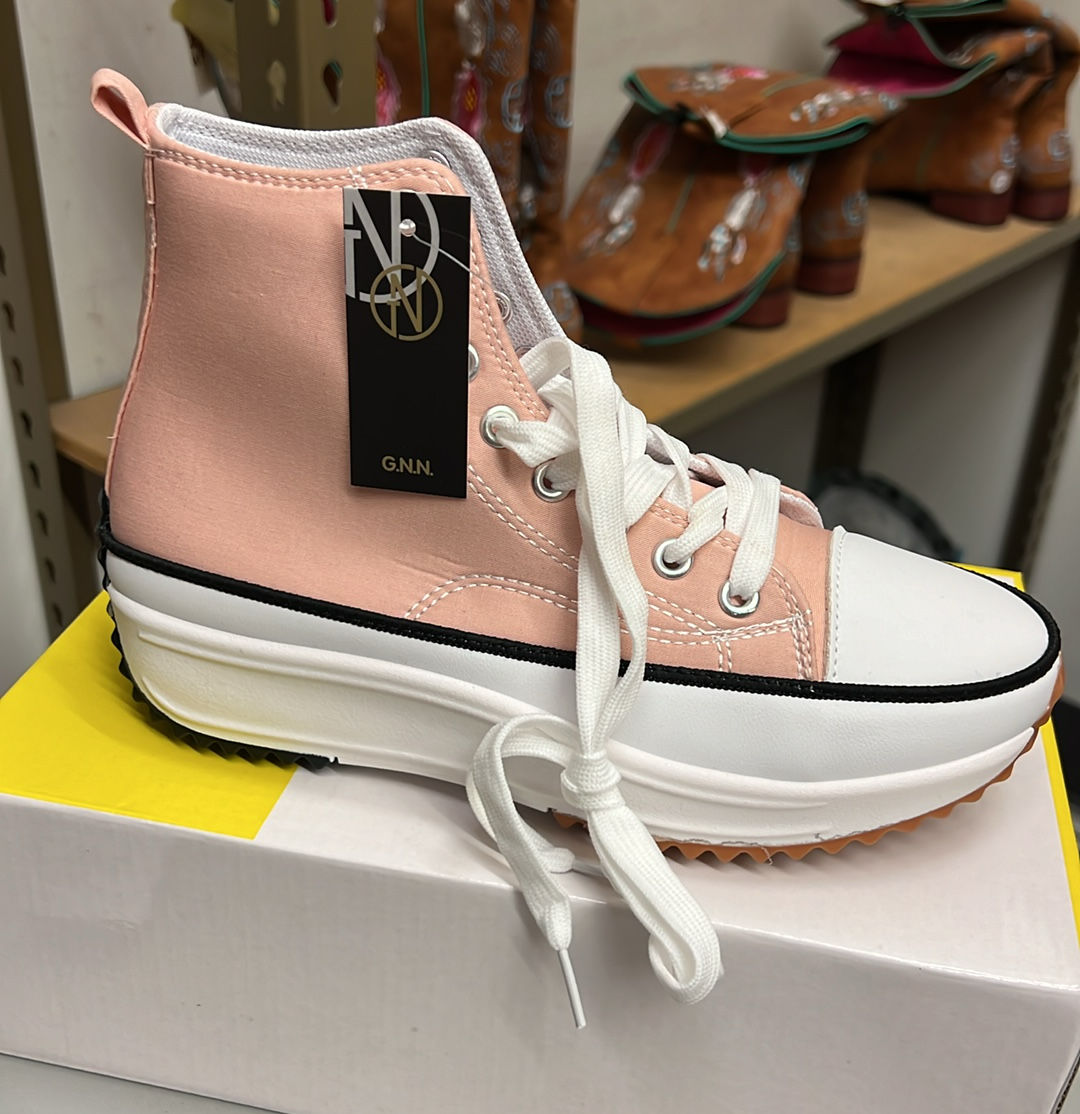Pink Wedge Sneakers