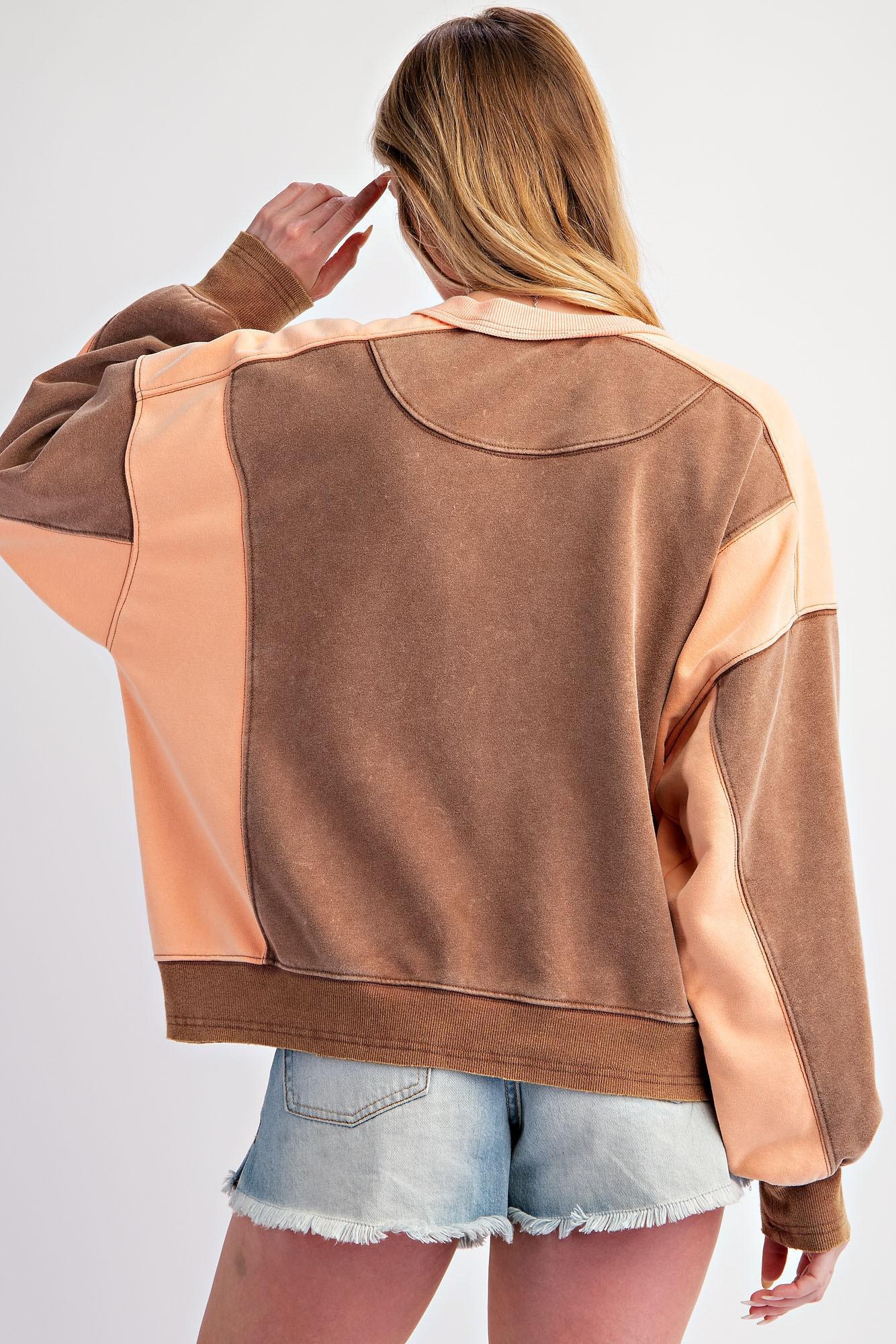 Mocha Color Block Sweater