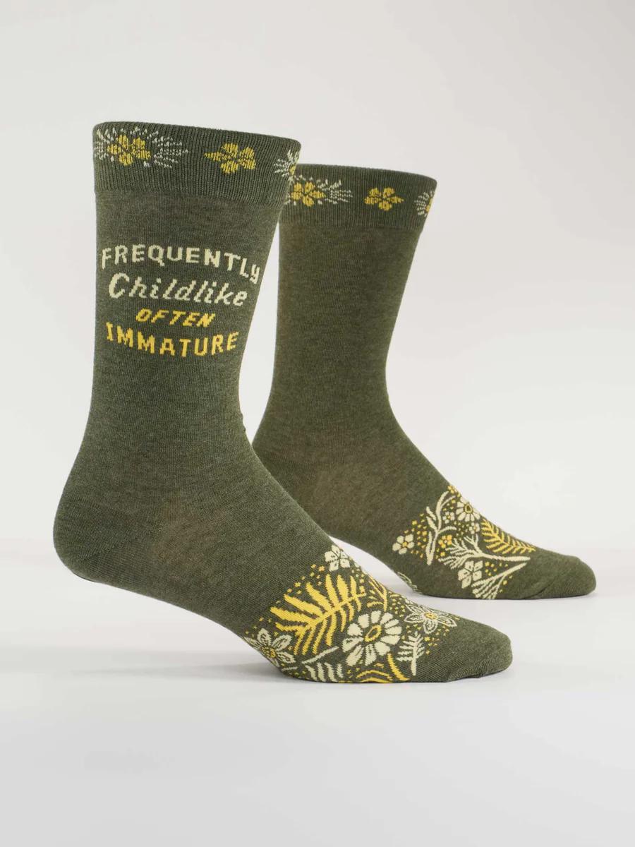 Frequently Childlike Often Immature Men's Crew Socks