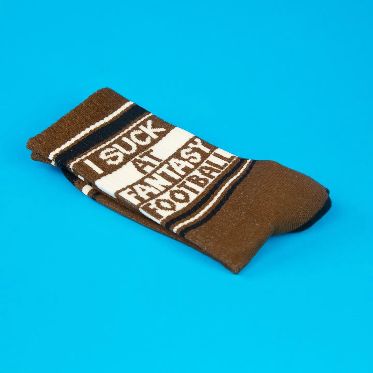 I Suck At Fantasy Football Gym Crew Socks