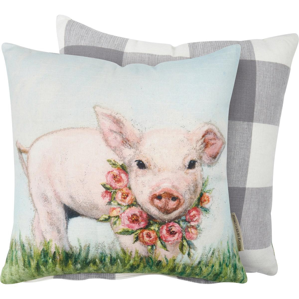 Floral Piglet Pillow