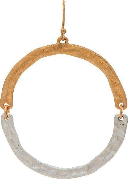 Two Tone Split Linked Circle Earring