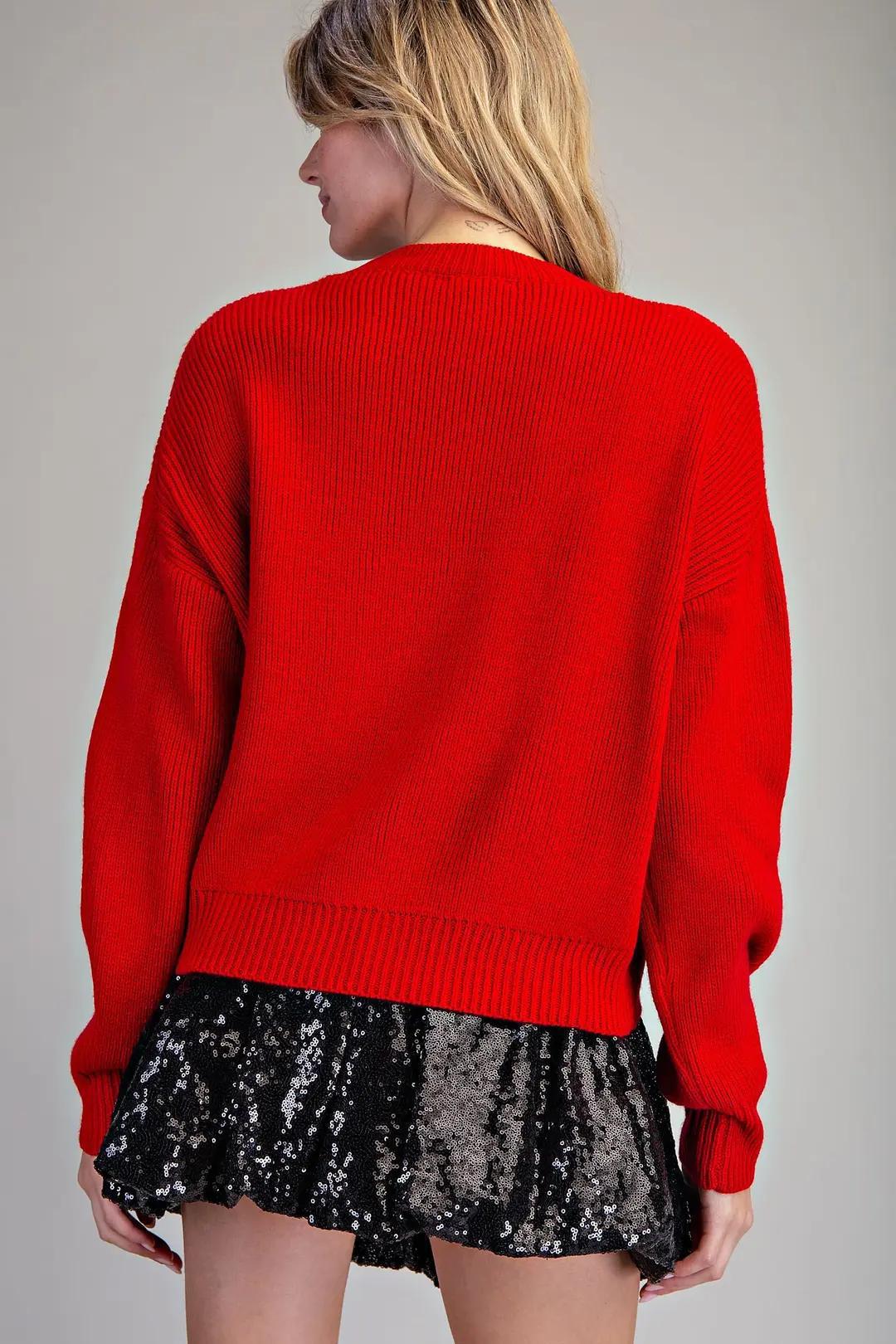 Candy Cane Merry Long Sleeve Sweater
