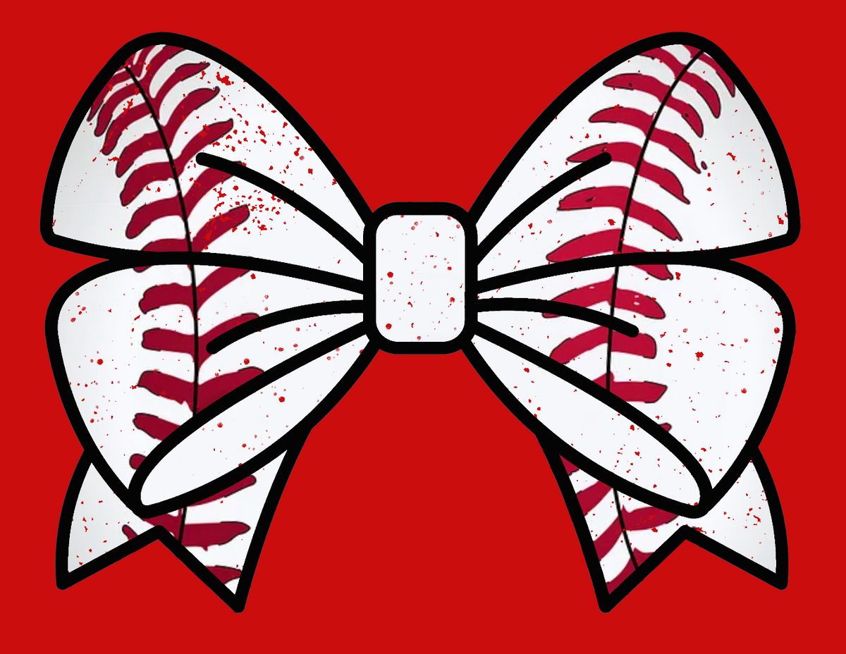 Red Baseball Bow Tee