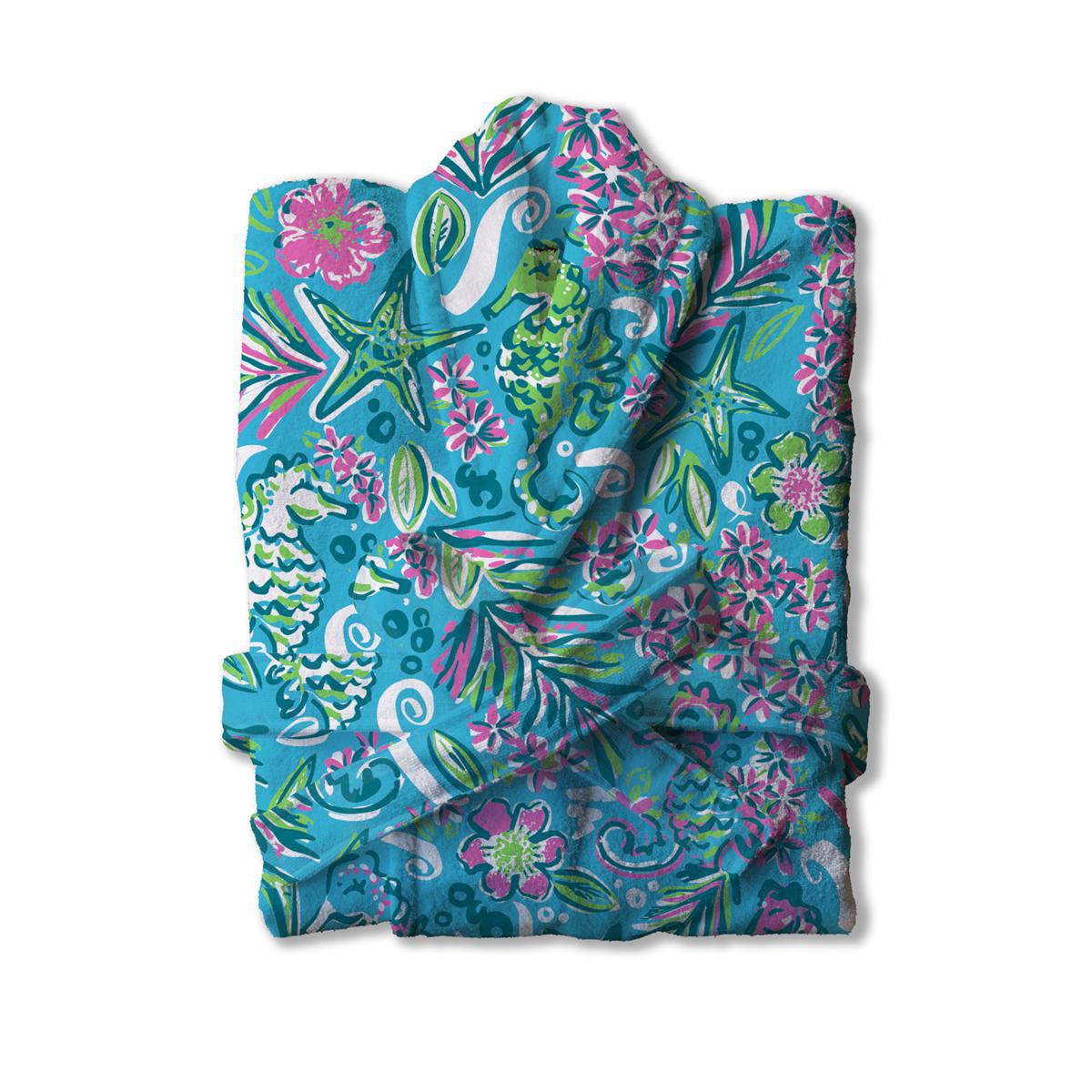 SC Super Soft Bath Robe - Pattern Sea Horses