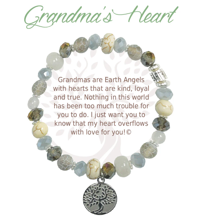 Earth Angel Natural Stone Bracelet - Grandmas Heart