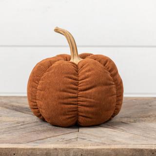 Orange Fabric Pumpkin - 10.25"