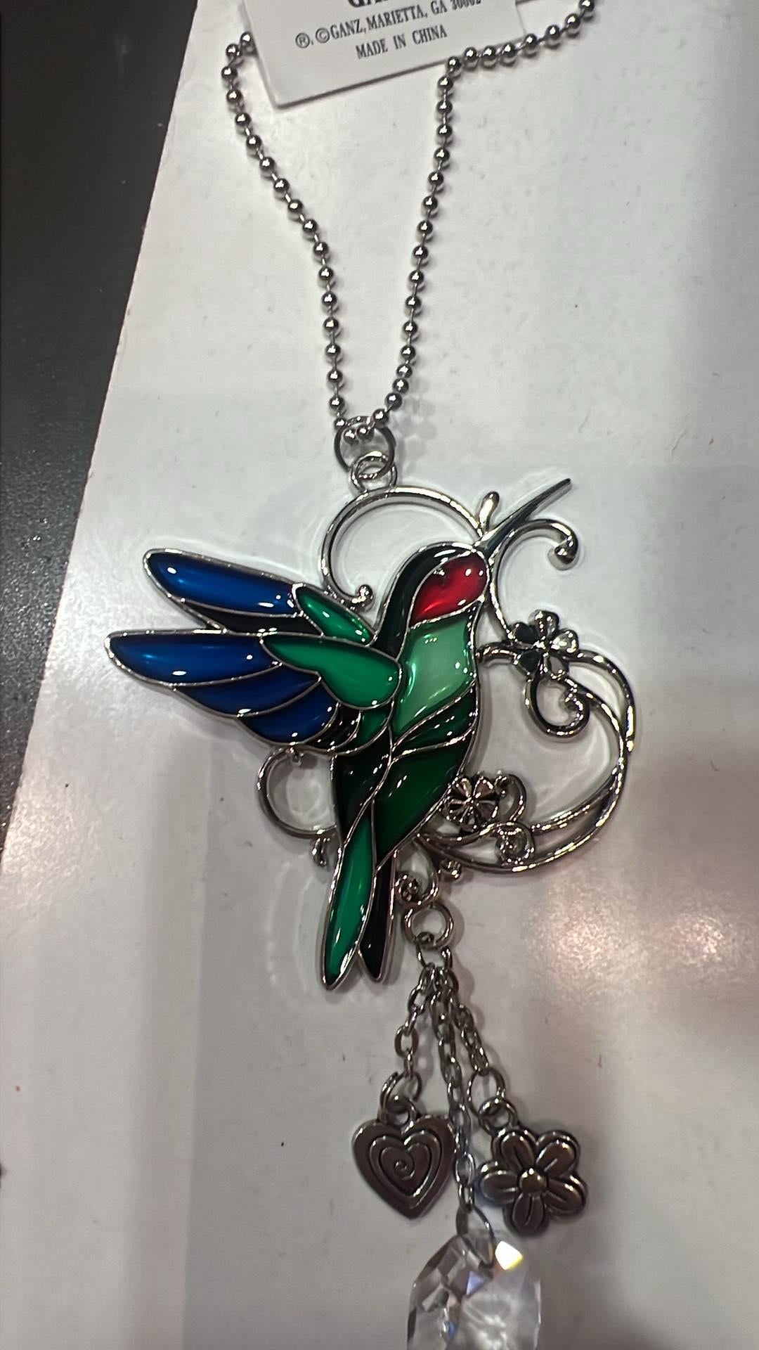 Colorful Hummingbird Car Charm