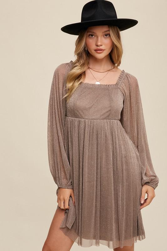 Glitter Babydoll Dress