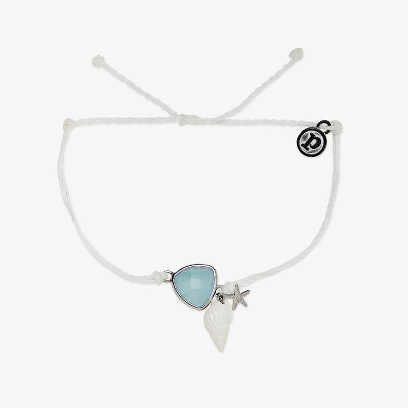 Rivera Charm Silver Bracelet White