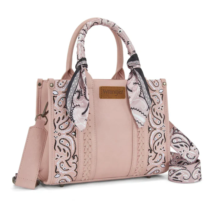 Wrangler Braided Paisley Bandana Tote Bag - Pink