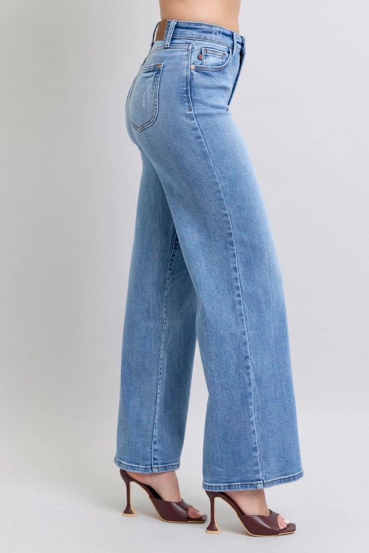 Judy Blue HW Vintage Wash Retro Wide Leg