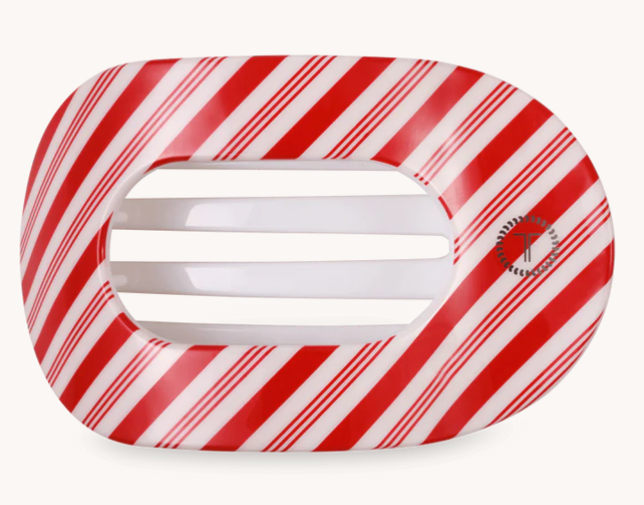TELETIES Candy Cane Crush Flat Round Hair Clip