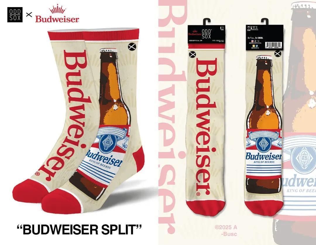 Budweiser Split - Mens Crew Socks