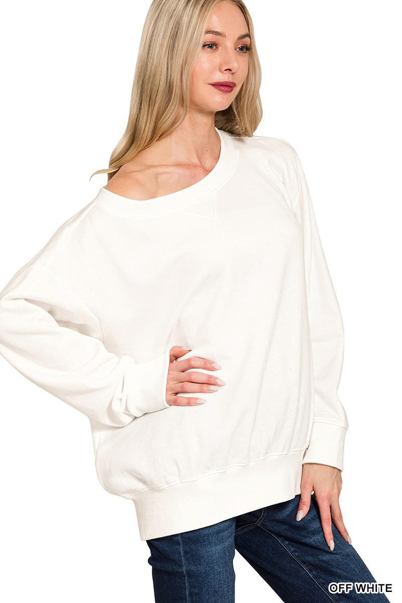 Fleece Boat Neck Sweatshirts