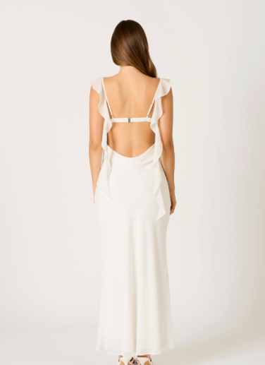 White Silk Long Maxi Dress