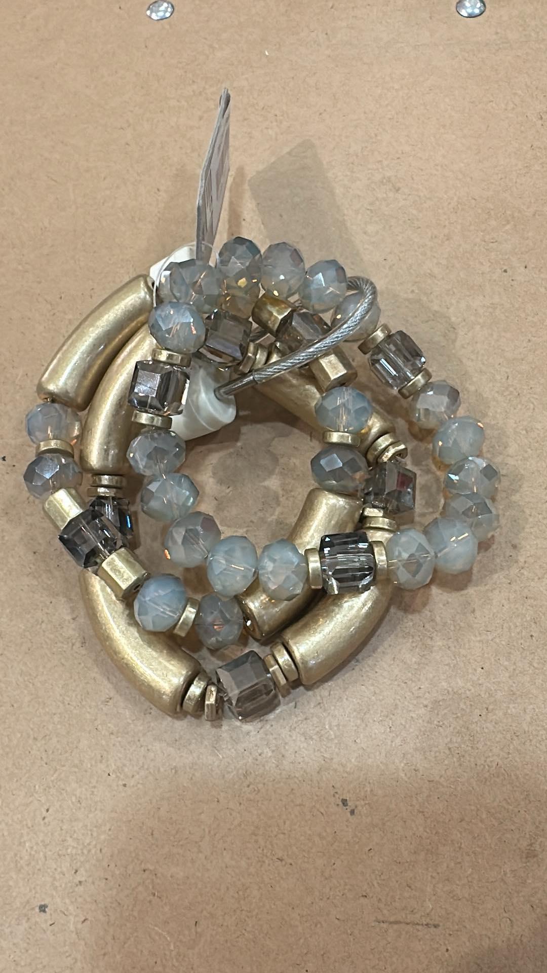 Grey Crystal Bead Bracelet
