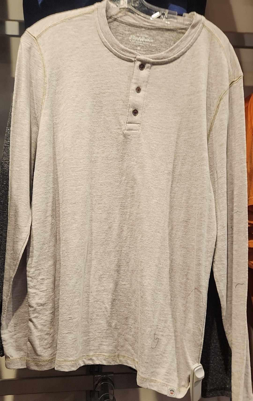 Rollins LS Snow Slub Henley Light Grey