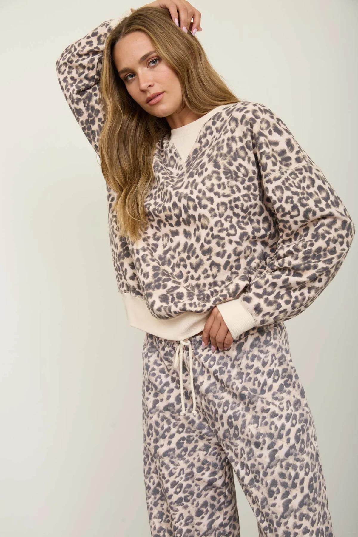 Leopard Boxy Drawstring Sweatpants