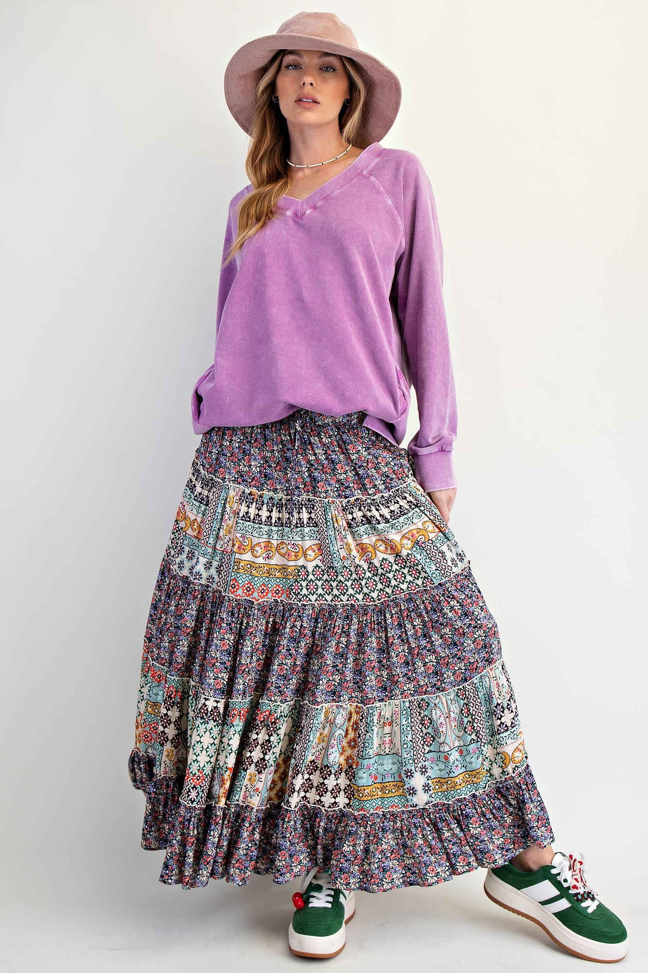 Orchid Washed Terry Oversized Pullover