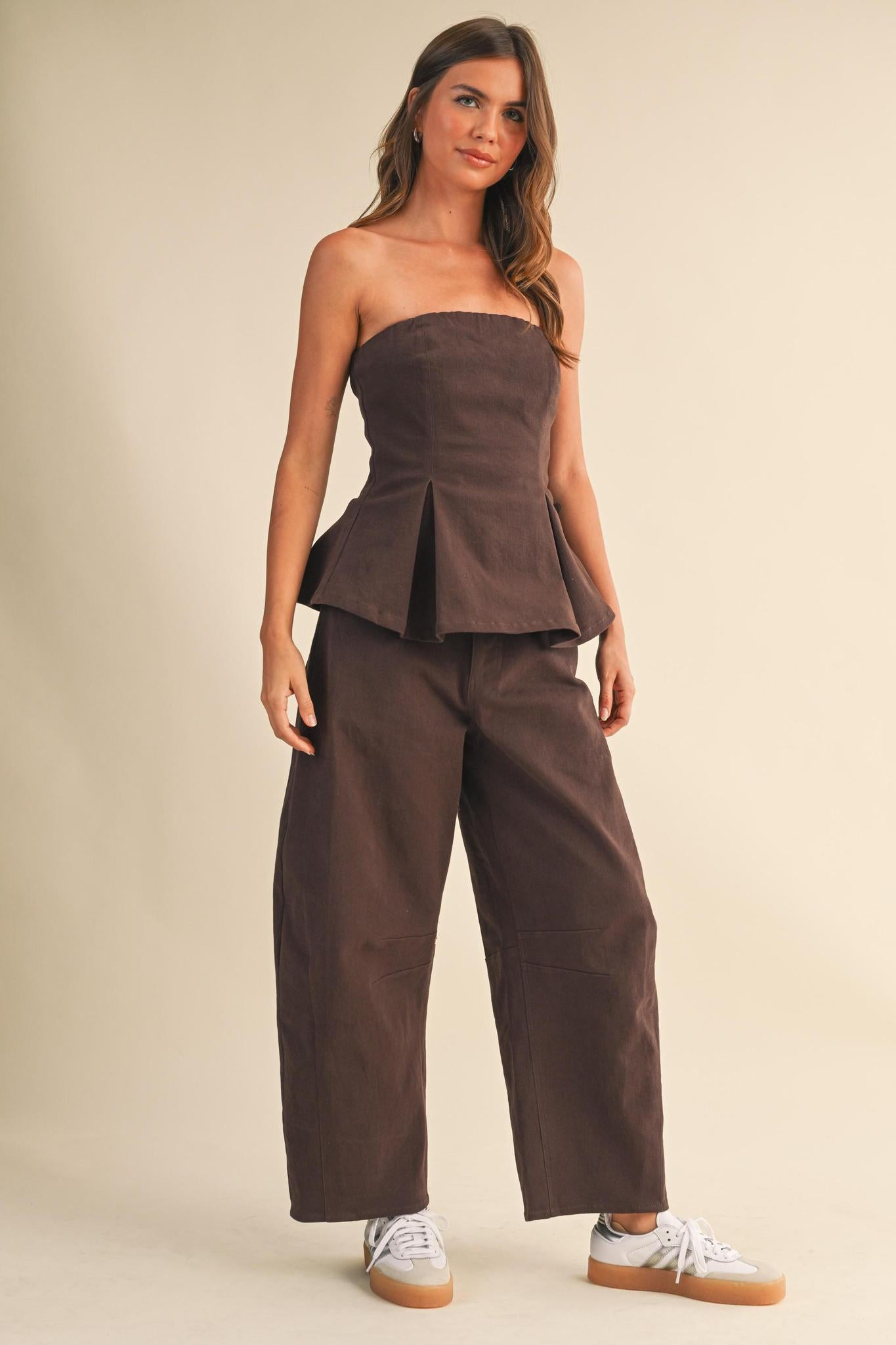 Dark brown Barrel Pants