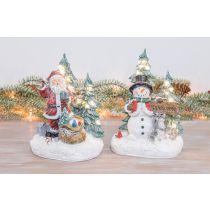 Light up Resin Santa/Snowman