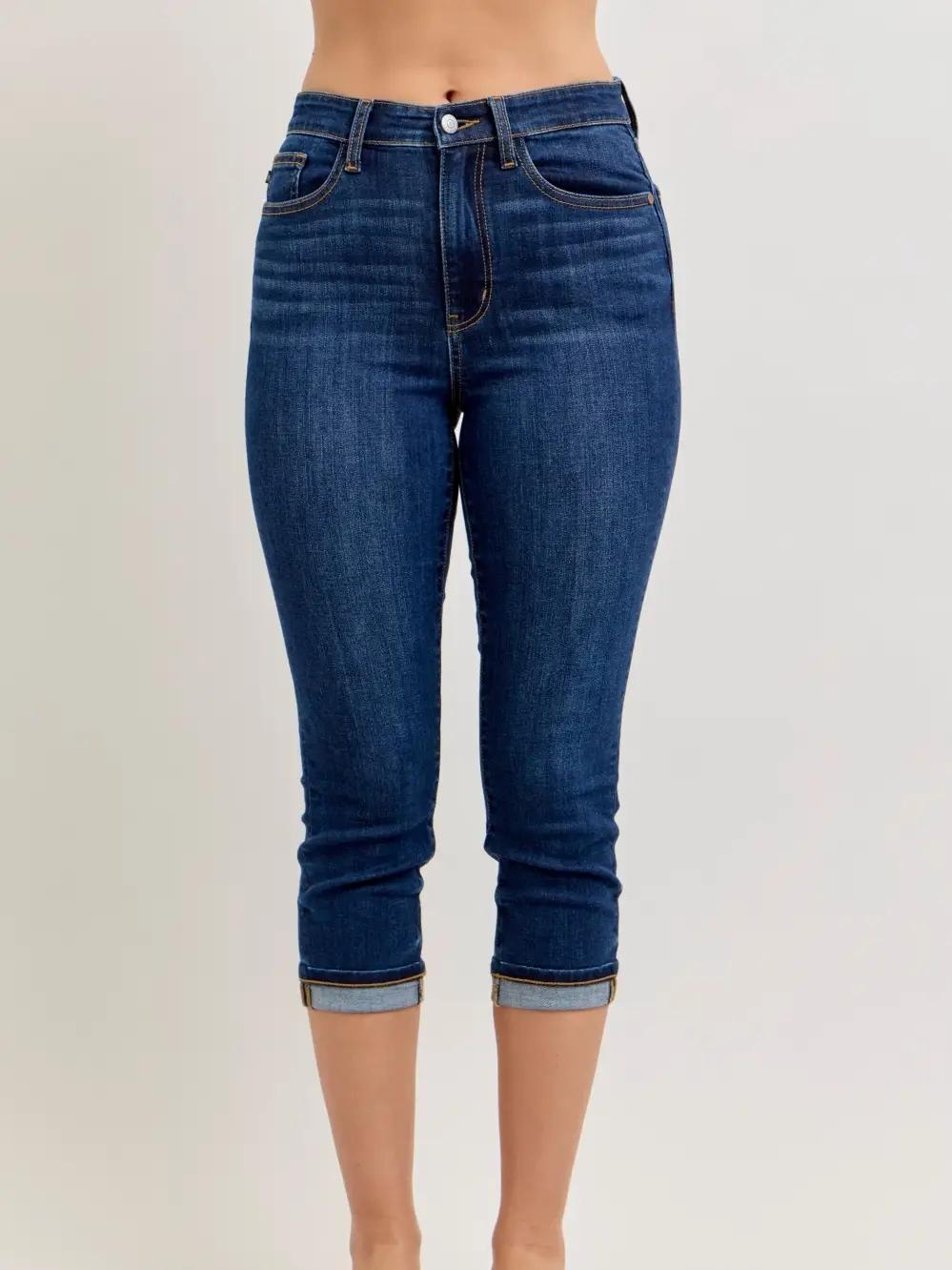 Judy Blue HW Single Cuff Capris