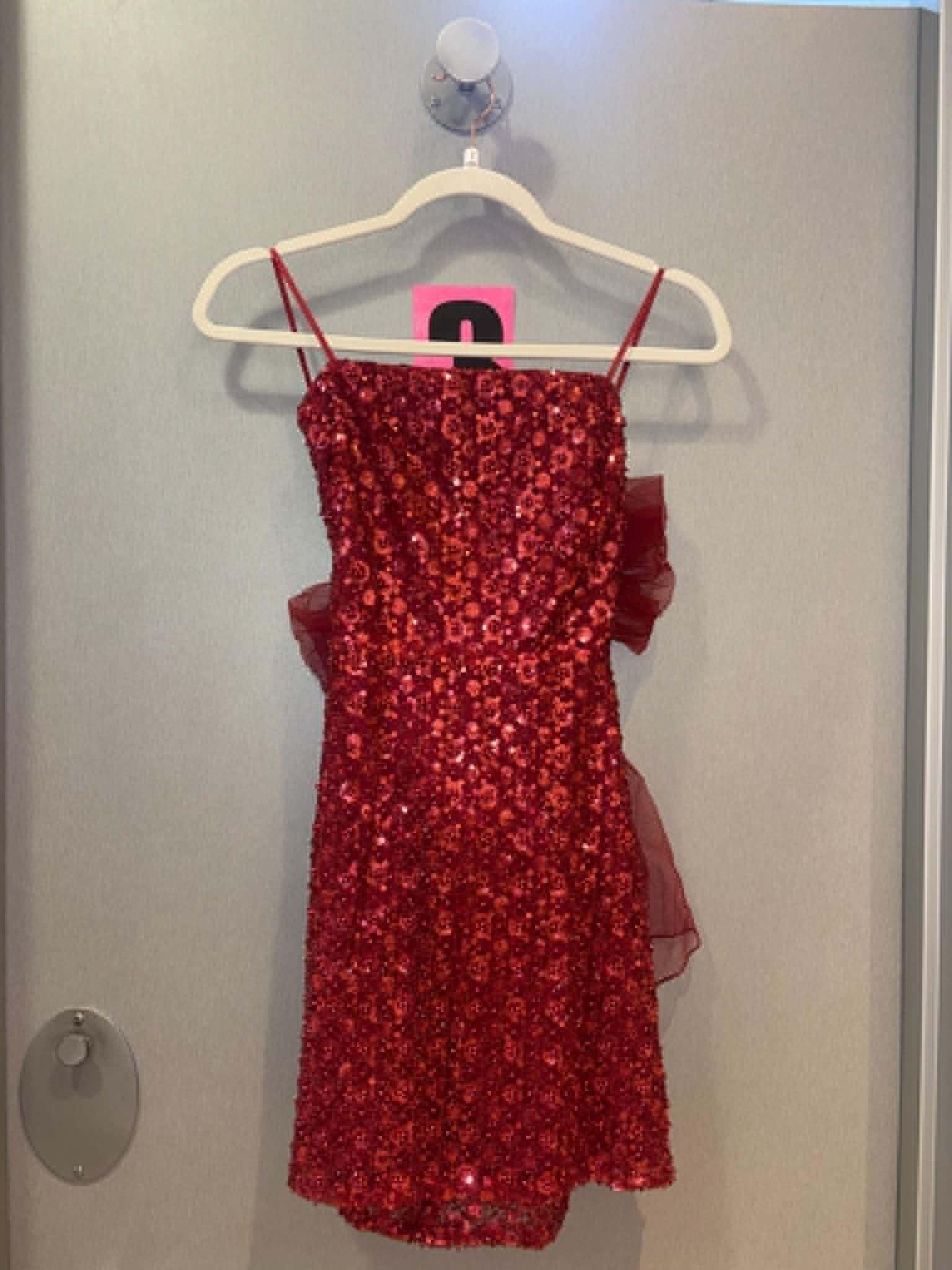 Strapless Red Mini Dress w/ Bow