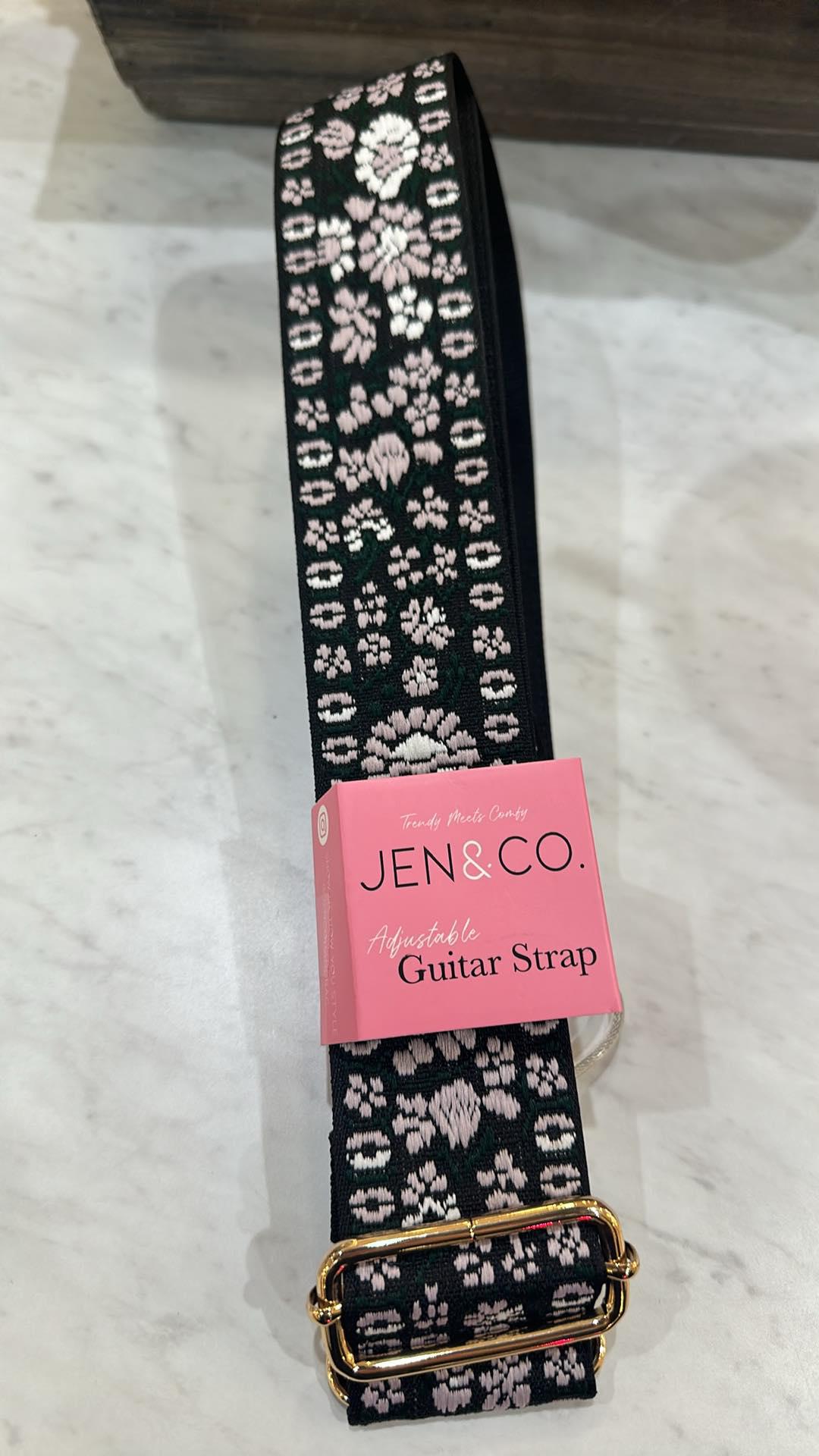 Floral Guitar Strap - pink