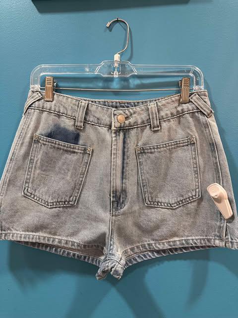 Mineral Washed Front Pocket Denim Shorts