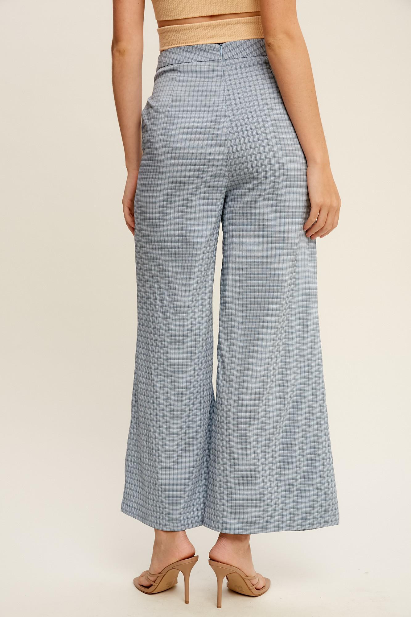 Plaid Wide Opening Woven Pants