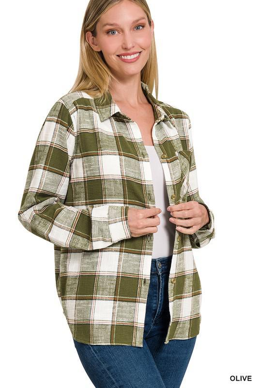 Olive Cotton Shacket