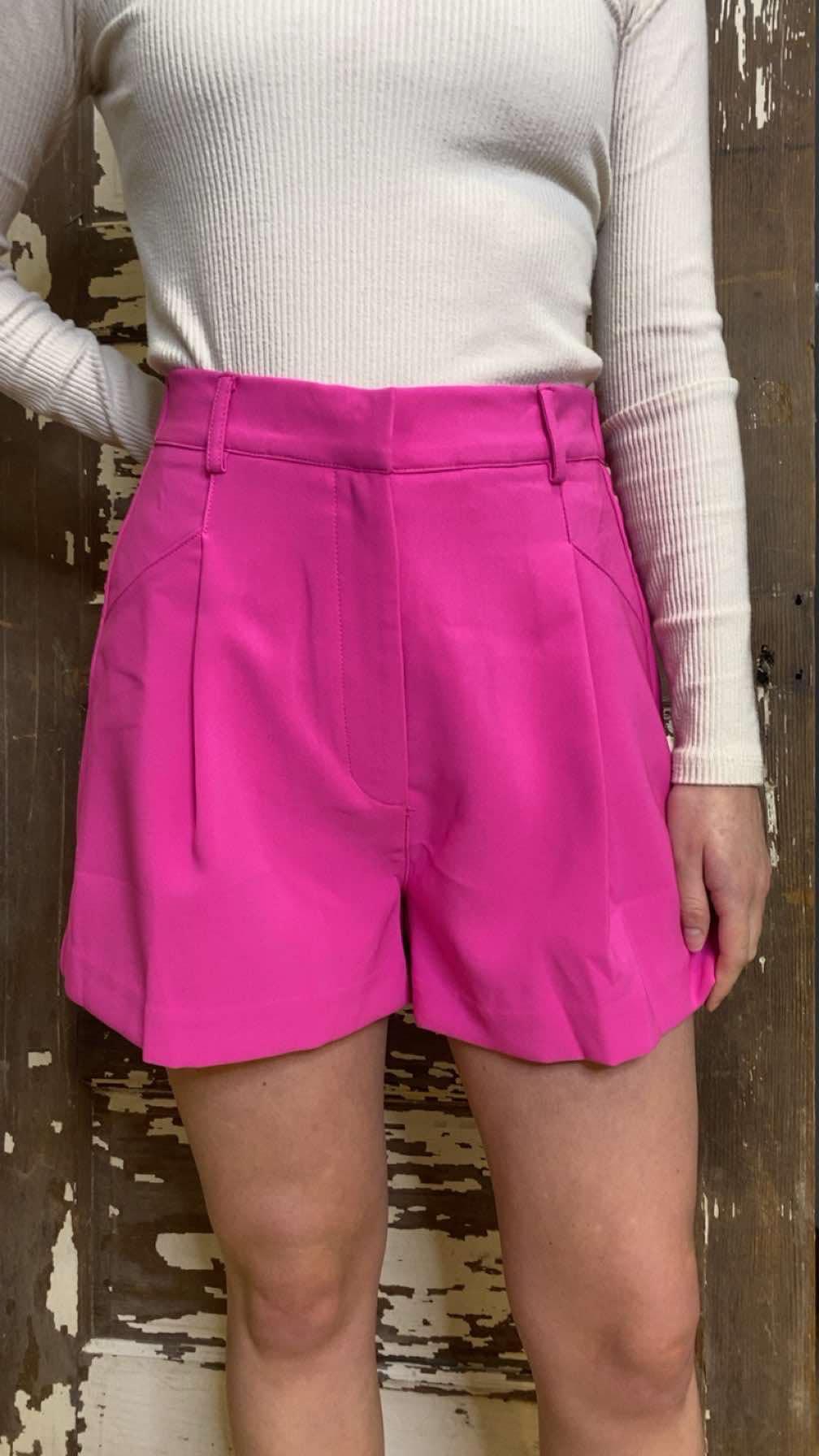 Pink Flowy High Waisted Shorts