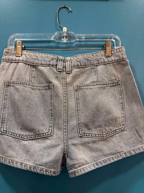Mineral Washed Front Pocket Denim Shorts