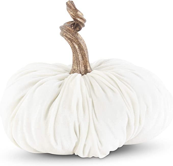Velvet Stuffed Pumpkin W/ Twisted Gold