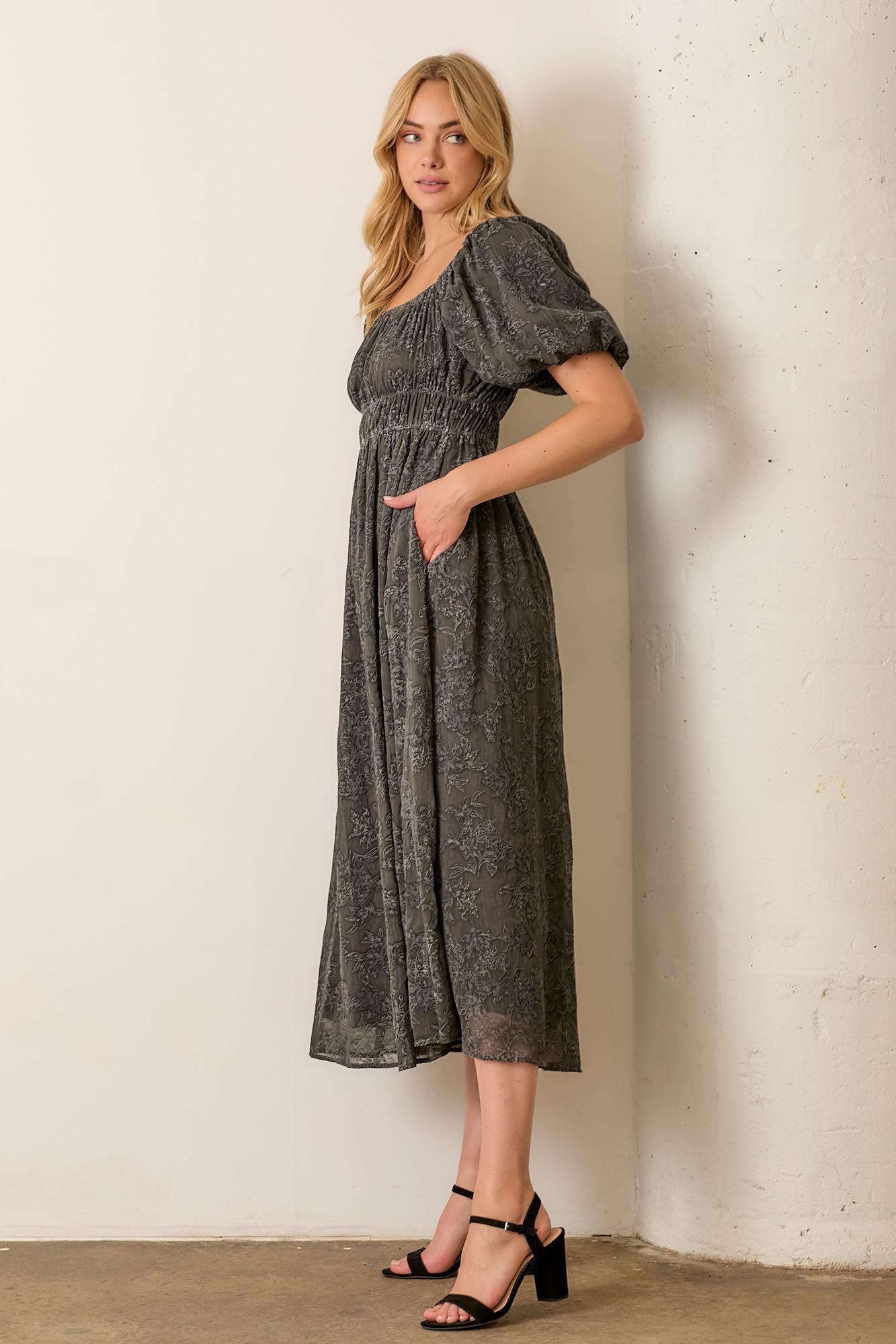 Charcoal Textured Bubble Dress