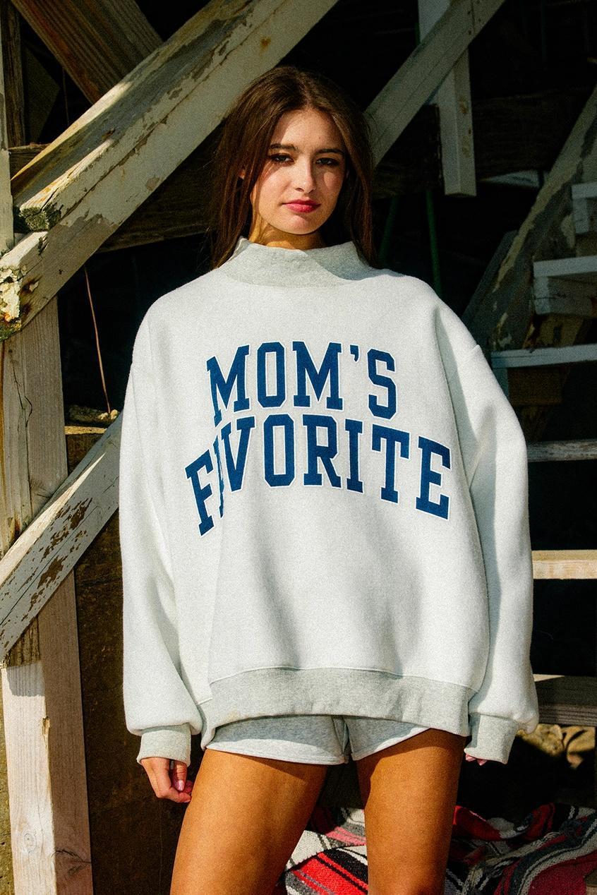 "Mom's Favorite & Dad's Favorite" Reversible Mock Neck Sweatshirt Copy