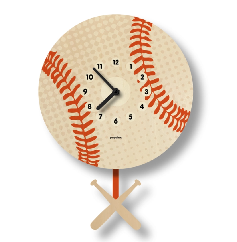 Wood Baseball Pendulum Clock
