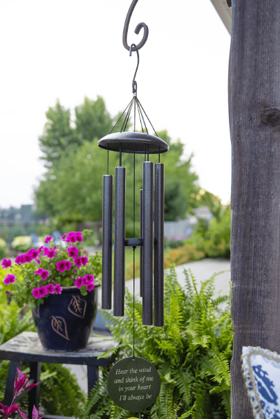 30" Black Powder Coated Aluminum Wind Chime - Engravable