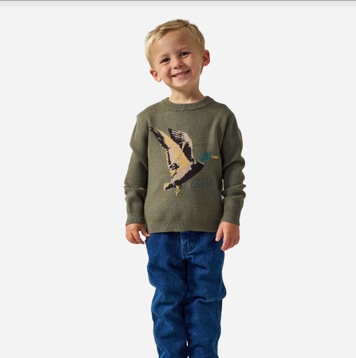 Youth Cabin Sweater - Olive Duck