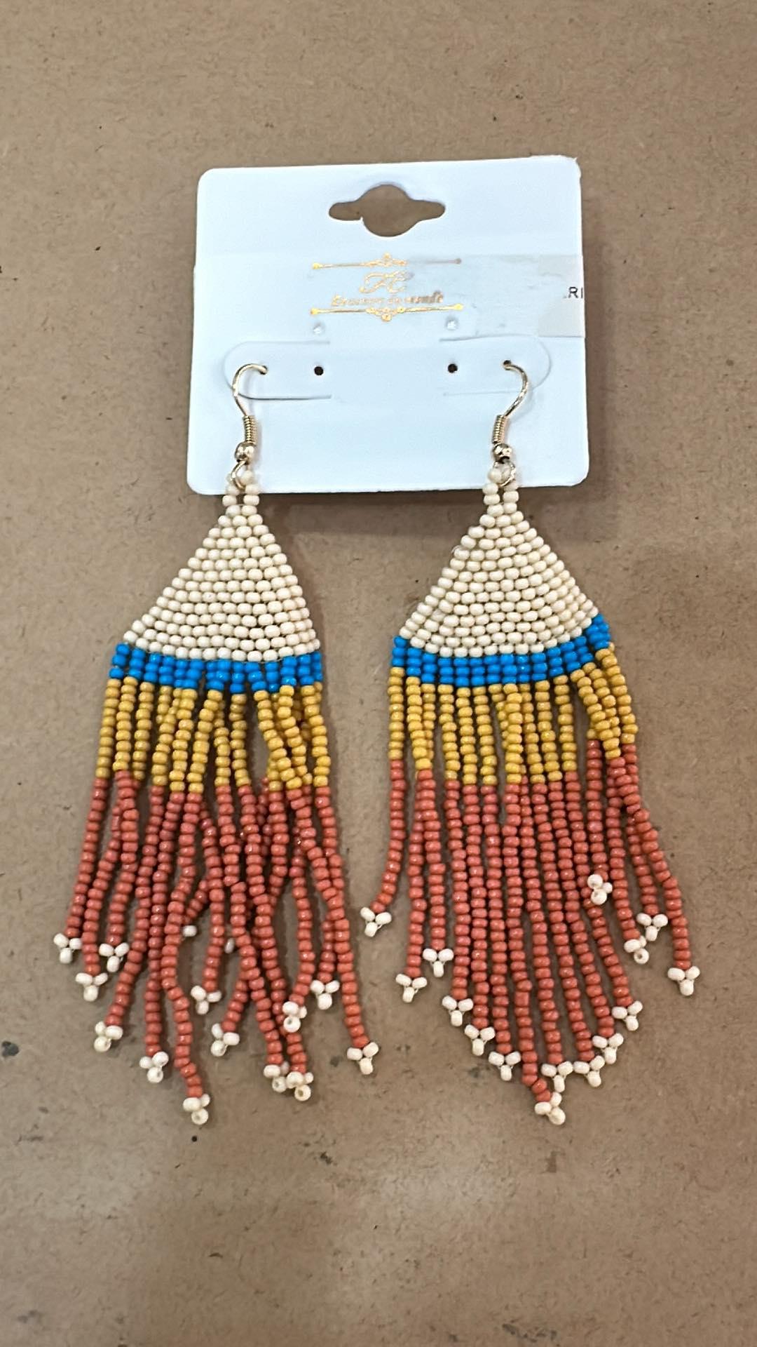 Triangle Western Beaded Earrings