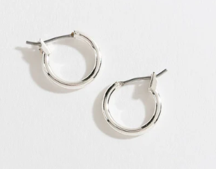 Silver Click Hoop Earrings