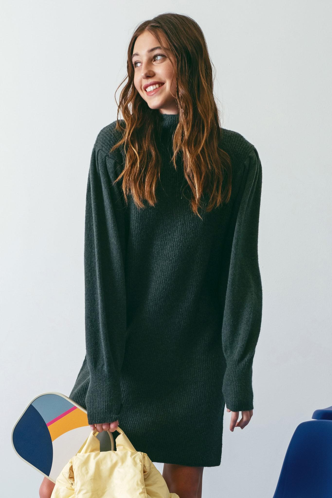 Mock Neck Sweater Dress